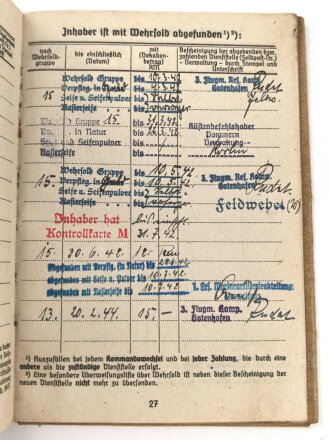 Soldbuch Kriegsmarine, ausgestellt am 1.8.1941 bei Flugmeldereserve Kompanie Gotenhafen.