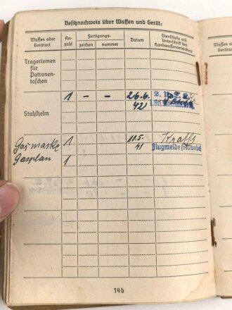 Soldbuch Kriegsmarine, ausgestellt am 1.8.1941 bei Flugmeldereserve Kompanie Gotenhafen.