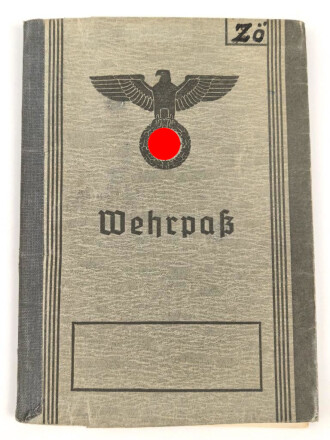 Wehrpaß Luftwaffe, eingestellt am 1.4.1940 bei Fliegerhorstkompanie Regensburg.