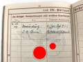 Wehrpaß Luftwaffe, eingestellt am 1.4.1940 bei Fliegerhorstkompanie Regensburg.