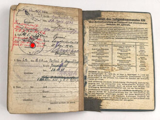 Soldbuch Luftwaffe, ausgestellt am 20.2.1940 bei Flughafen Betriebsstoff Kolonne 4.