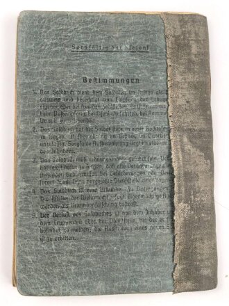 Soldbuch Luftwaffe, ausgestellt am 20.2.1940 bei Flughafen Betriebsstoff Kolonne 4.