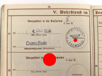 Wehrpaß Heer, eingestellt am 5.9.38 bei Infanterie Regiment 115.