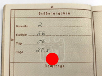 Wehrpaß Heer, eingestellt am 5.9.38 bei Infanterie Regiment 115.