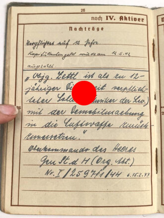 Luftwaffe, Wehrpaß und Soldbuch  in Hülle