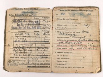 Soldbuch Heer, ausgestellt im Felde am 13.11.1942 bei Grenadier Regiment 422.