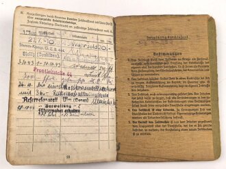 Soldbuch Heer, ausgestellt am 29.7.1943 bei Grenadier Ersatz Btl. 444