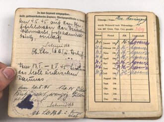 Soldbuch Heer, ausgestellt am 29.7.1943 bei Grenadier Ersatz Btl. 444