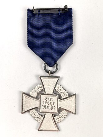 Treudienst Ehrenzeichen für 25 Jahre. Guter Zustand, am Band mit Tragenadel. Im Etui von Friedrich Keller Metallschmuckfabrik Oberstein