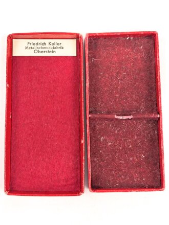 Treudienst Ehrenzeichen für 25 Jahre. Guter Zustand, am Band mit Tragenadel. Im Etui von Friedrich Keller Metallschmuckfabrik Oberstein