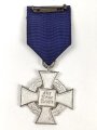 Treudienst Ehrenzeichen für 25 Jahre. Guter Zustand, am Band mit Tragenadel. Im Etui von Friedrich Keller Metallschmuckfabrik Oberstein