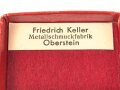 Treudienst Ehrenzeichen für 25 Jahre. Guter Zustand, am Band mit Tragenadel. Im Etui von Friedrich Keller Metallschmuckfabrik Oberstein