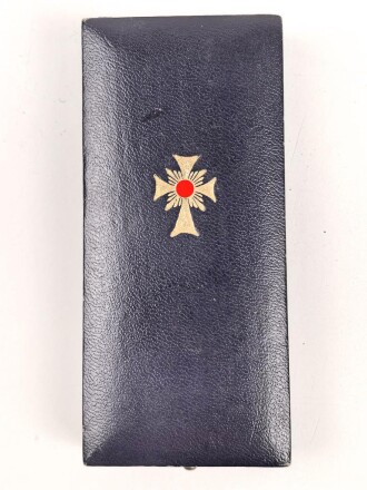 Ehrenkreuz der Deutschen Mutter ( Mutterkreuz ) in Gold mit Band im Etui, Hersteller Forster & Graf Schwäb. Gmünd