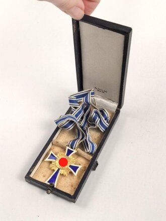 Ehrenkreuz der Deutschen Mutter ( Mutterkreuz ) in Gold mit Band im Etui, Hersteller Ph, Türkss Wwe Wien XVL