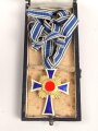 Ehrenkreuz der Deutschen Mutter ( Mutterkreuz ) in Gold mit Band im Etui, Hersteller Ph, Türkss Wwe Wien XVL