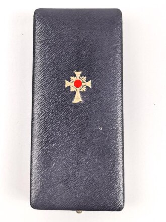 Ehrenkreuz der Deutschen Mutter ( Mutterkreuz ) in Gold mit Band im Etui, Hersteller B.H. Mayer Pforzheim