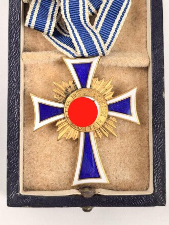 Ehrenkreuz der Deutschen Mutter ( Mutterkreuz ) in Gold mit Band im Etui, Hersteller Ph, Türkss Wwe Wien XVL