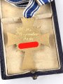 Ehrenkreuz der Deutschen Mutter ( Mutterkreuz ) in Gold mit Band im Etui, Hersteller Friedrich Linden Lüdenscheid