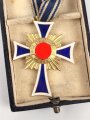 Ehrenkreuz der Deutschen Mutter ( Mutterkreuz ) in Gold mit Band im Etui, Hersteller R. Hauschild Pforzheim