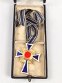 Ehrenkreuz der Deutschen Mutter ( Mutterkreuz ) in Gold mit Band im Etui, Hersteller R. Hauschild Pforzheim