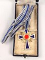 Ehrenkreuz der Deutschen Mutter ( Mutterkreuz ) in Gold mit Band im Etui, Hersteller C.F. Zimmermann Pforzheim