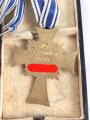 Ehrenkreuz der Deutschen Mutter ( Mutterkreuz ) in Gold mit Band im Etui, Hersteller C.F. Zimmermann Pforzheim