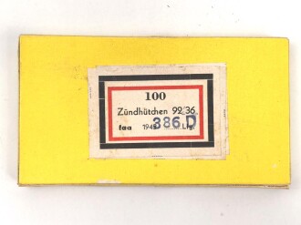 Pappverpackung " 100 Zündhütchen 92/36" ( für 2cm ) datiert 1943