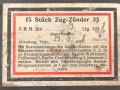 Transportkasten "15 Stück Zug-Zünder 35" datiert 1938