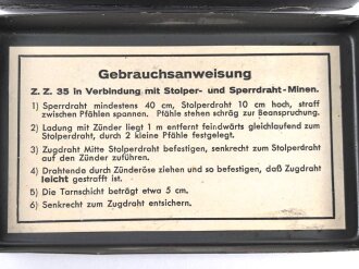 Transportkasten "15 Stück Zug-Zünder 35" datiert 1940