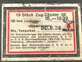 Transportkasten "15 Stück Zug-Zünder 35" datiert 1939