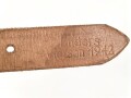 Tornisterriemen Wehrmacht, getragenes Stück, datiert 1942, 53 cm lang