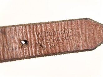 Tornisterriemen Wehrmacht, getragenes Stück, datiert 1942