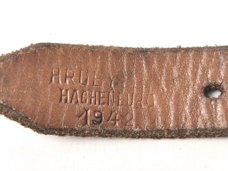 Tornisterriemen Wehrmacht, getragenes Stück, datiert 1942