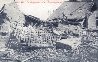 1. Weltkrieg, Ansichtskarte "Häusergruppe in der Sommegegend"