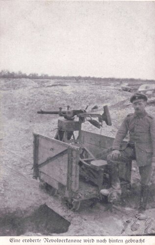 1. Weltkrieg, Ansichtskarte "Eine eroberte...