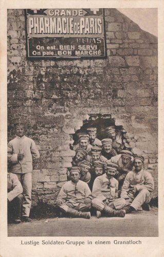 1. Weltkrieg, Ansichtskarte "Lustige Soldaten Gruppe...