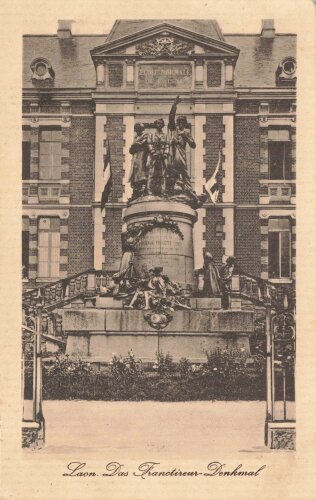 1. Weltkrieg, Ansichtskarte "Laon. Das Franotireur Denkmal"