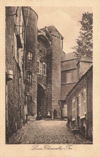 1. Weltkrieg, Ansichtskarte "Laon. Chenizelles Tor"