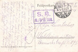 1. Weltkrieg, Ansichtskarte "Gehöft in Ba Ville...