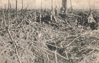 1. Weltkrieg, Ansichtskarte "Berg von La Ville aux Bois nach dem Sturm am 10.3.1916"