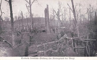1. Weltkrieg, Ansichtskarte "Eroberte feindliche Stellung (im Hintergrund der Berg)"