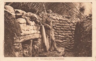 1. Weltkrieg, Ansichtskarte "Schützengraben in...