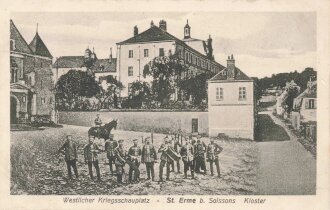 1. Weltkrieg, Ansichtskarte "Westlicher Kriegsschauplatz - St. Erme b. Solssons Kloster"