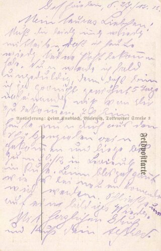 1. Weltkrieg, Ansichtskarte "Kirche zu...