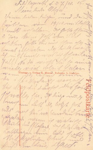 1. Weltkrieg, Ansichtskarte "Schloß Belvat bei...