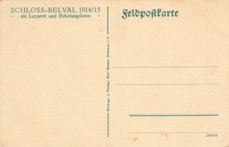 1. Weltkrieg, Ansichtskarte "Schloß Belvat bei...