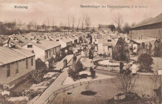 1. Weltkrieg, Ansichtskarte "Baracklager des...