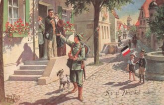 1. Weltkrieg, Ansichtskarte "Als er Abschied...