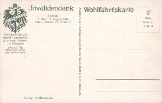 1. Weltkrieg, Ansichtskarte "Lüttich Erobert:...