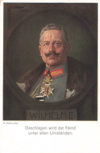 1. Weltkrieg, Ansichtskarte "Geschlagen wird der Feind unter allen Umständen"